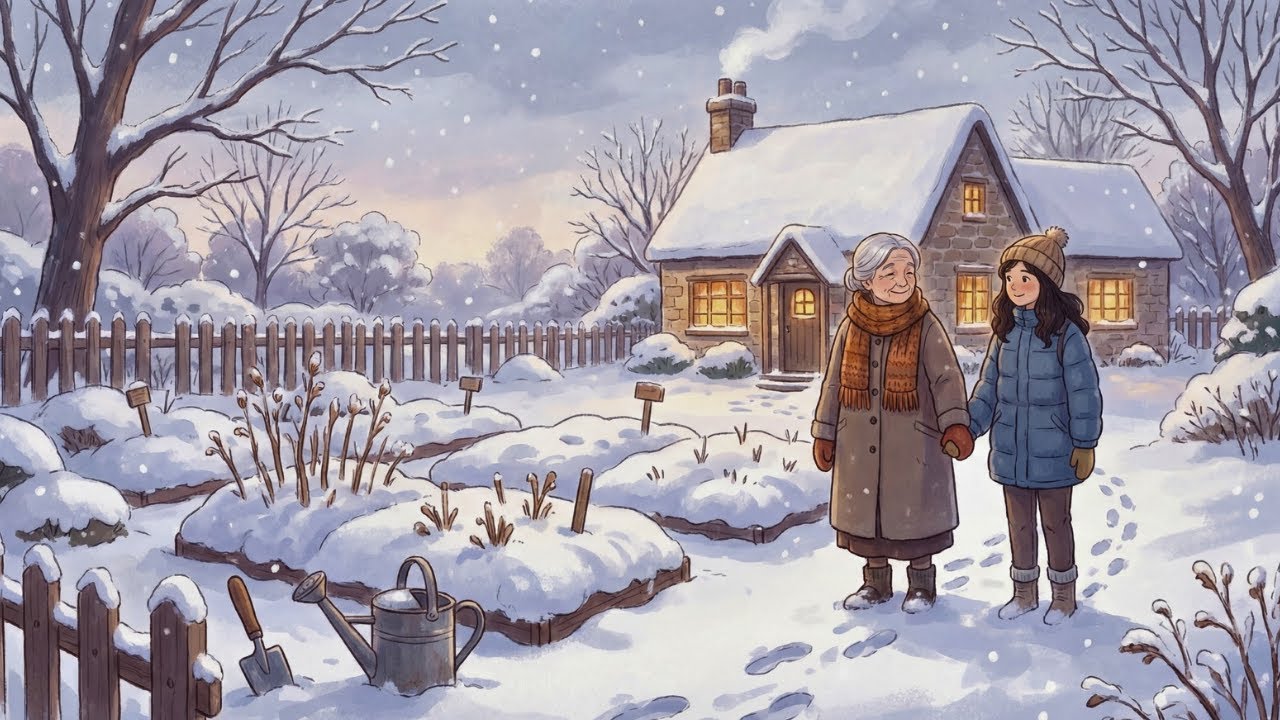 Grandma’s Garden Sleeping Under Snow ❄️🌱 | Cozy Winter ASMR Story Ghibli-Style