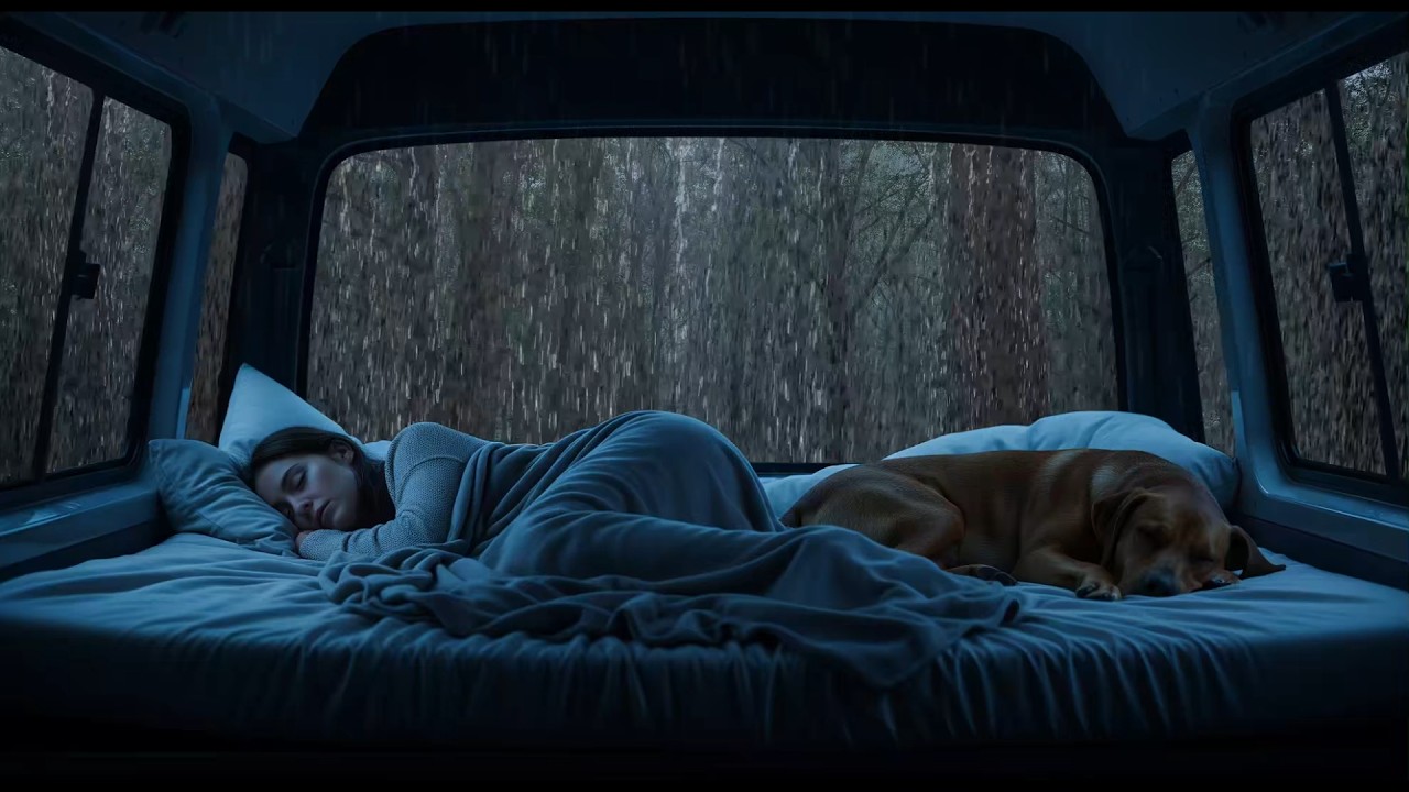 Rain Sounds for Sleeping ⚡ Soft Rain & Gentle Thunder on Cozy Car for Deep Sleep, Releases Tension