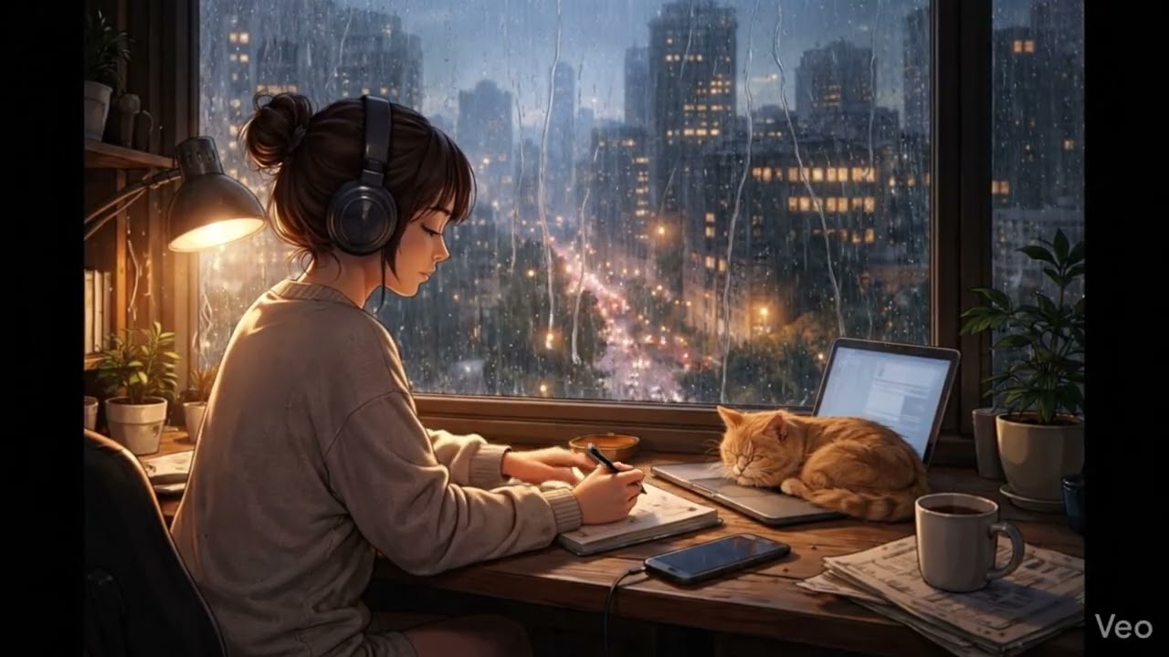Cozy Rain Vibes and My Sleepy Cat!