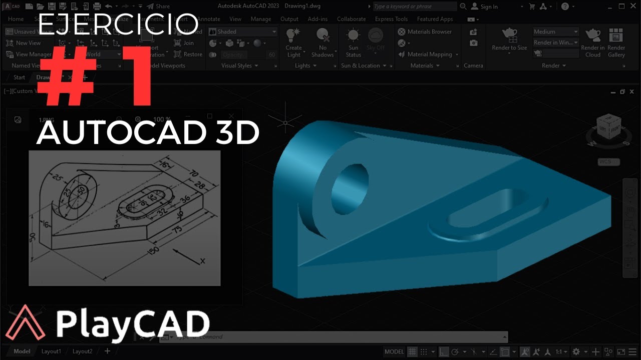 Modelado en 3D con AutoCAD 2023: Ejercicio #1