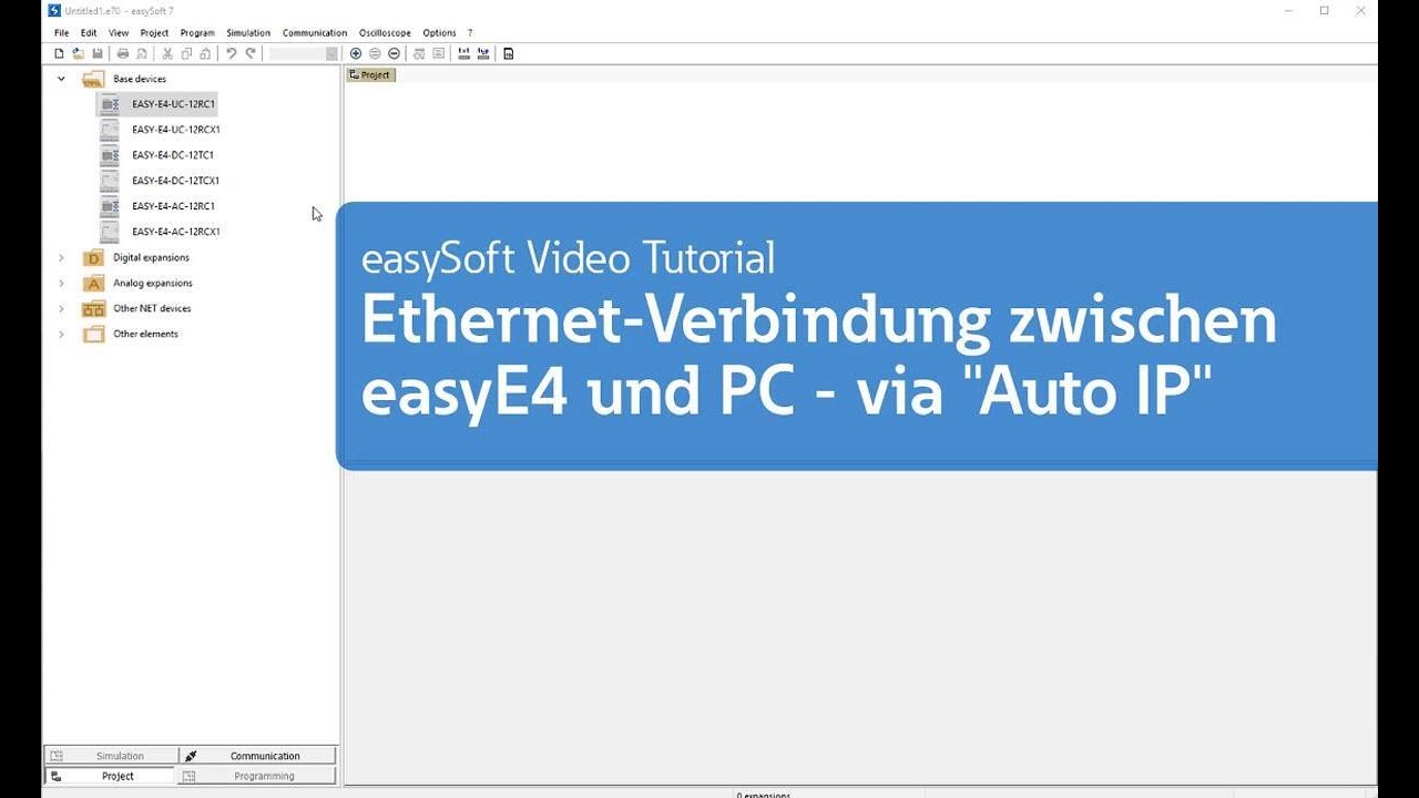 Ethernet-Verbindung zwischen easyE4 und PC – via „Auto IP“