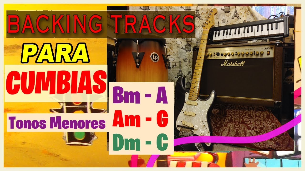 Backing Track de CUMBIA | Bm - A, Am -G, Dm - C | PISTA para PRACTICAR