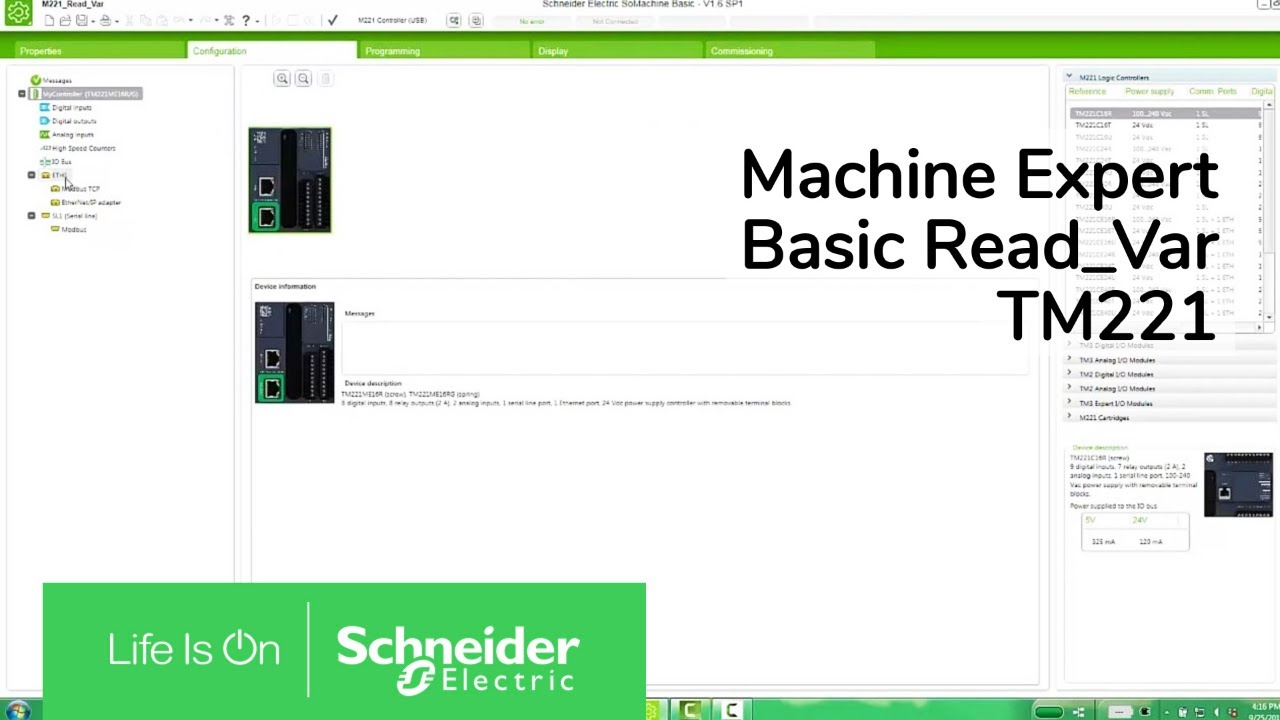 Machine Expert: базовая конфигурация чтения Var | Schneider Electric