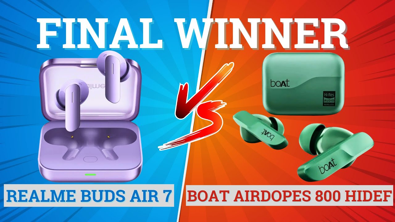 Realme Buds Air 7 против boAt Airdopes 800 HiDef ⚡ Полное сравнение ⚡Лучшие для музыки, басов и и...
