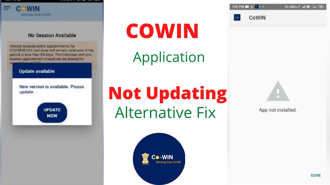 Cowin vaccination application not updating | Alternative Fix | (App not installed)
