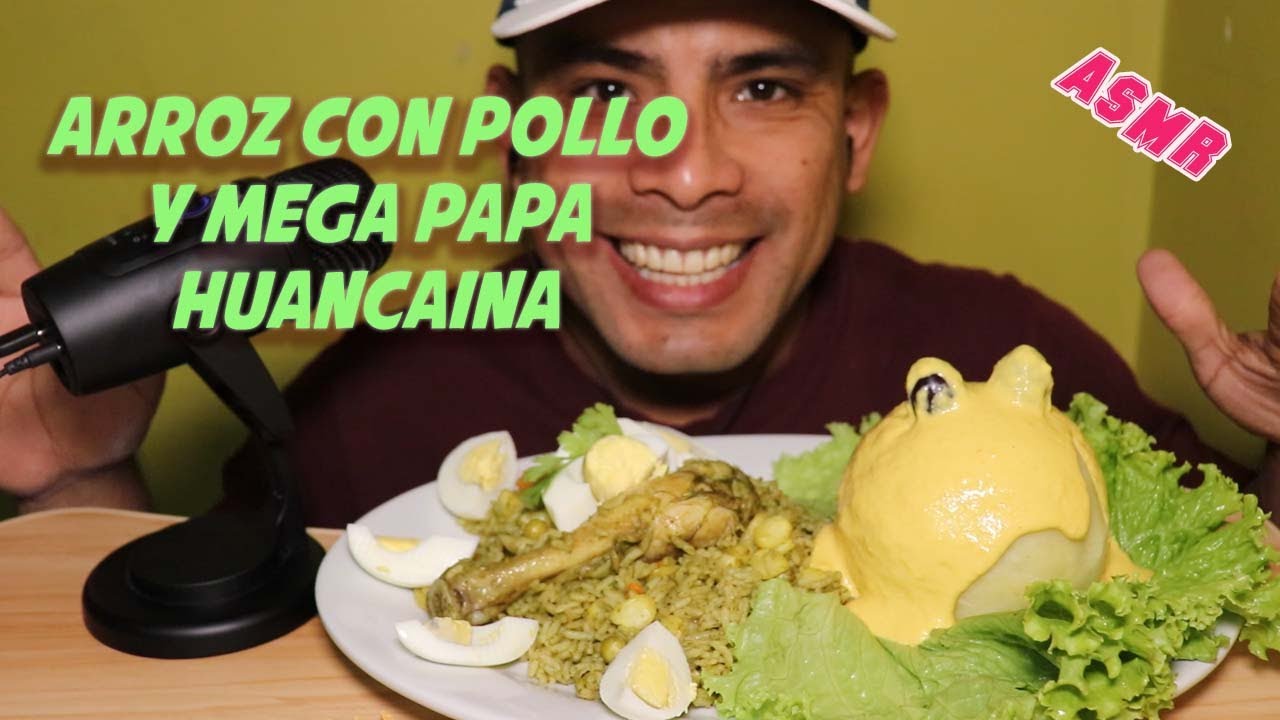 ASMR//MUKBANG🇵🇪//COMIENDO ARROZ CON POLLO Y MEGA PAPA HUANCAINA