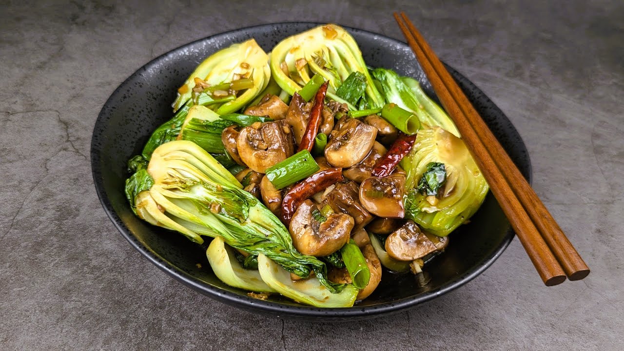Bok Choy and Mushroom Stir Fry Recipe | Ready in 15 Minutes | How To Make | Vegetables Stir Fry