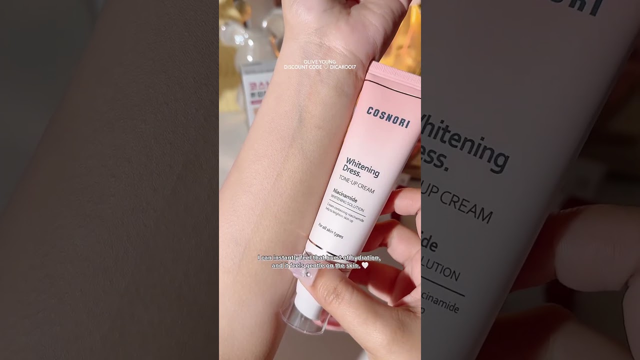 do you like tone-up creams? 🤍 comparing cosnori tinted vs non-tinted tone up cream ☁️ #oliveyoung