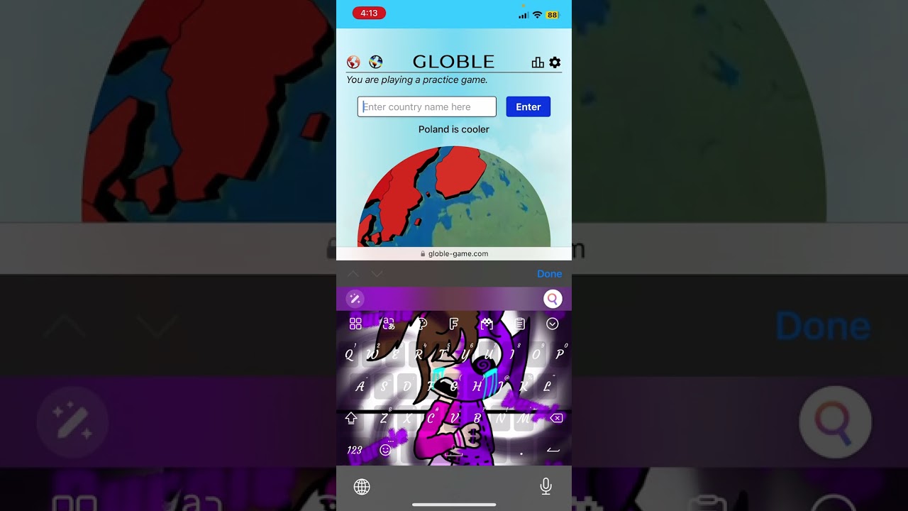 Practicing for globle 