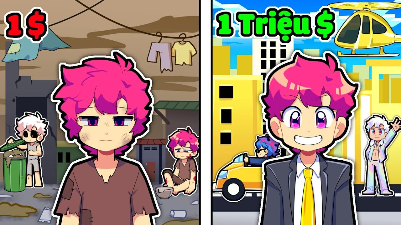 Làng Hiha 1 Đô VS Làng Hiha 1 Triệu Đô Trong Minecraft 🤩🤣