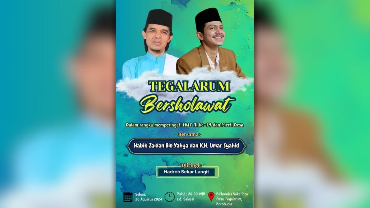 TEGALARUM BOROBUDUR BERSHOLAWAT BERSAMA HABIB ZAIDAN BIN HAIDAR BIN UMAR BIN YAHYA
