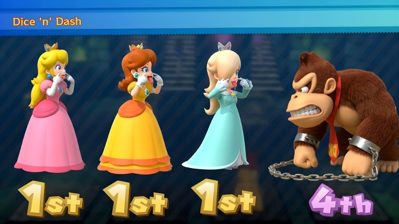 [マリオパーティ10 :ミニゲームバトルピーチ Vs マリオ Vs ロゼッタ Vs ドンキーコング(CPU最強 たつじん)]