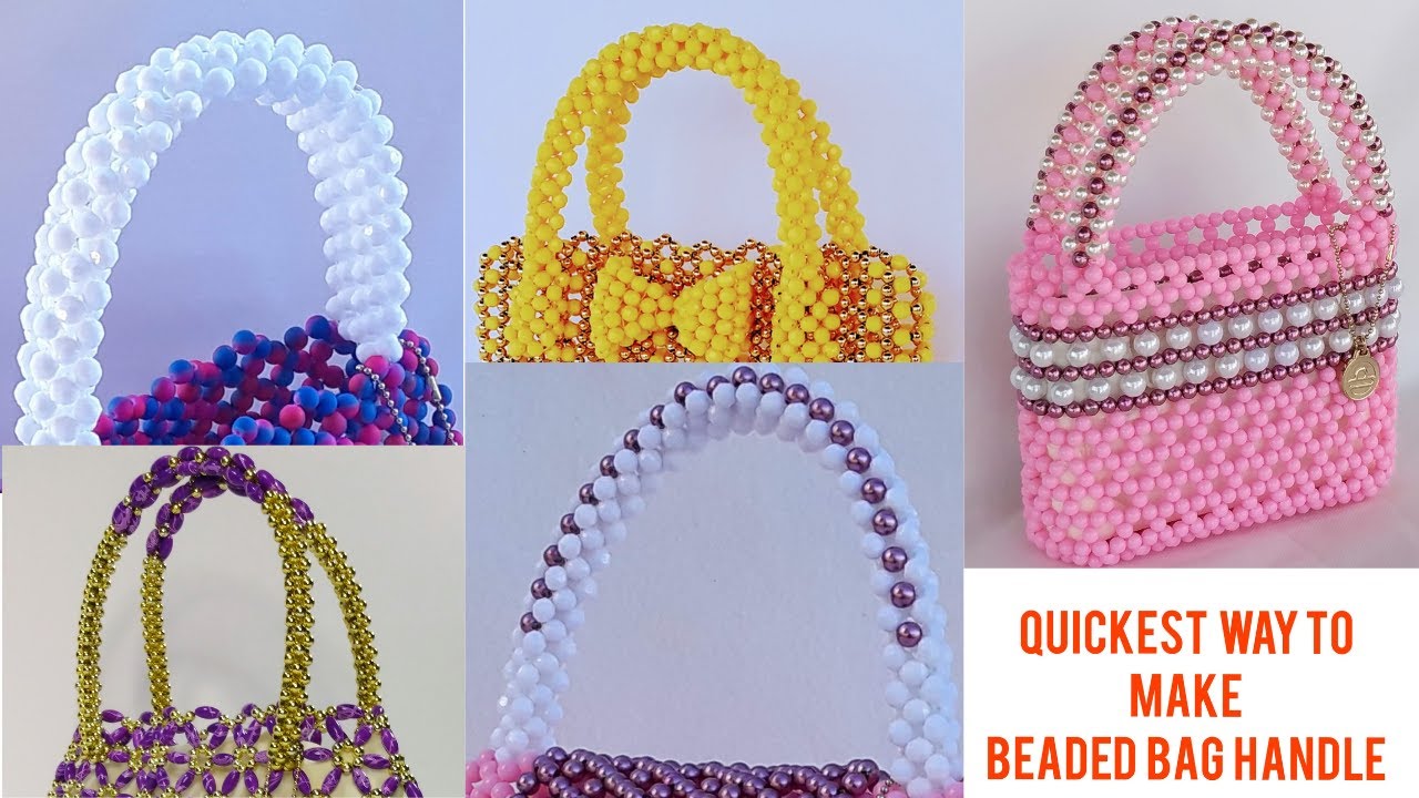 HOW TO MAKE BEADED HANDLE FOR BAG//HOW TO MAKE A BEADED BAG HANDLE THE QUICKEST WAY//DIY CRAFT