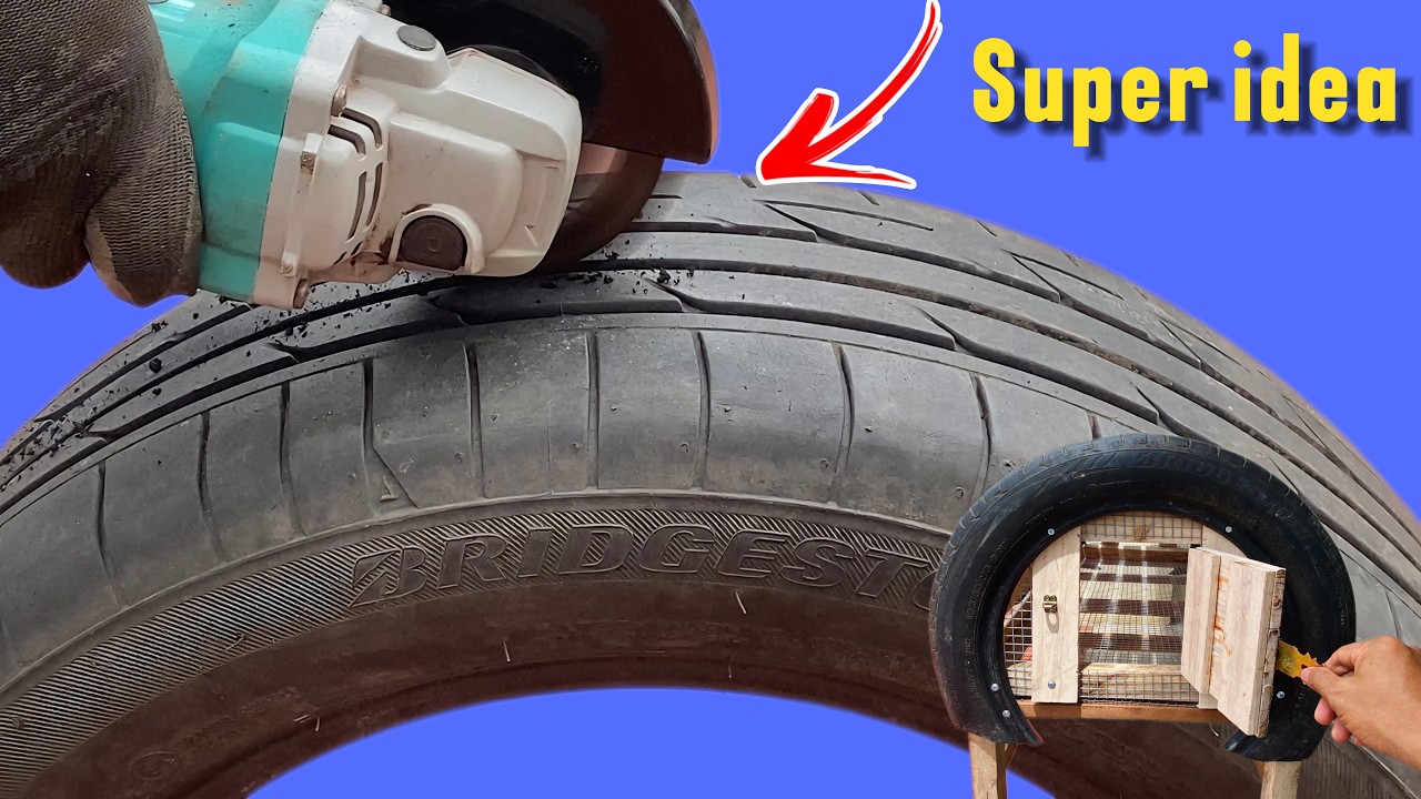 Don't Throw Away - Turn Old Tires Into Creative Rabbit Cages: Recycling Breakthrough