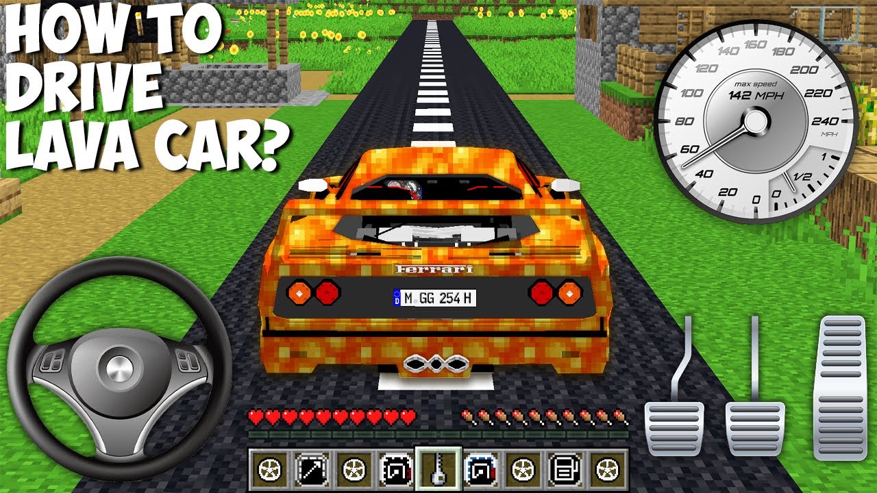 How to DRIVE A LAVA CAR in Minecraft ? I CAN DRIVE NEW LAVA SUPERCAR !