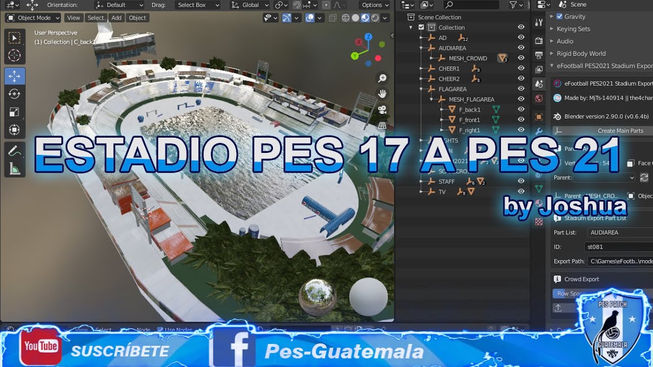 Pasar Estadio Pes 17 a Blender y luego a Pes 21