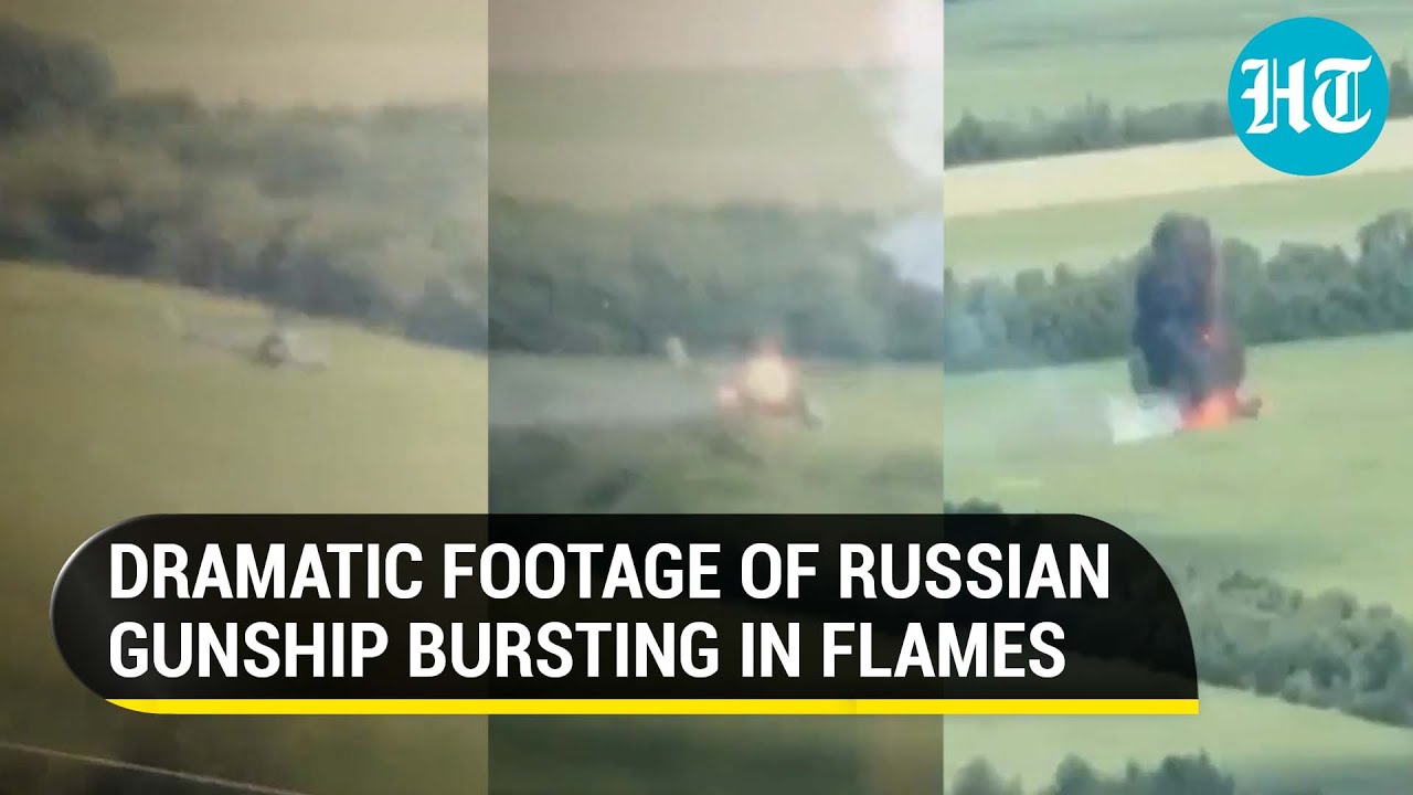 Russian helicopter gunship destroyed by Ukrainian missile in Donetsk; Dramatic footage goes viral