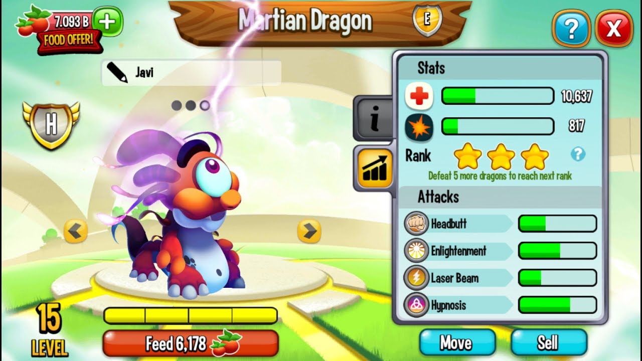 Dragon City - Martian Dragon + Fighting PvP [Exclusive Dragon 2017]