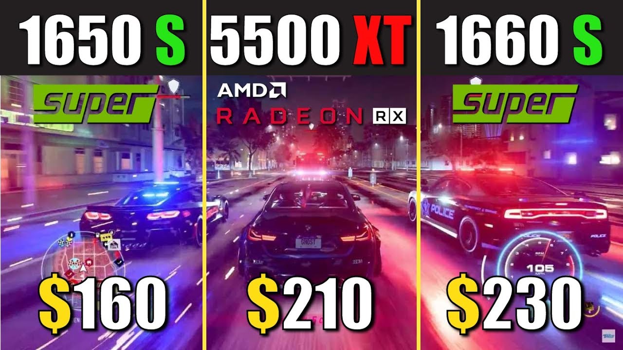 RX 5500 XT vs. GTX 1650 Super vs. GTX 1660 Super