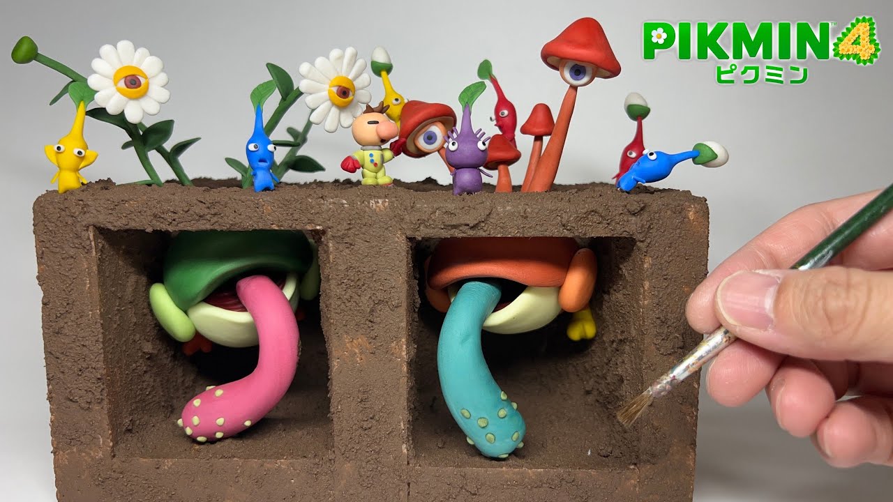 【DIY】ピクミンを狙うびっくり菊とおったまダケ作ってみた〜I made Creeping Chrysanthemums that target Pikmin〜