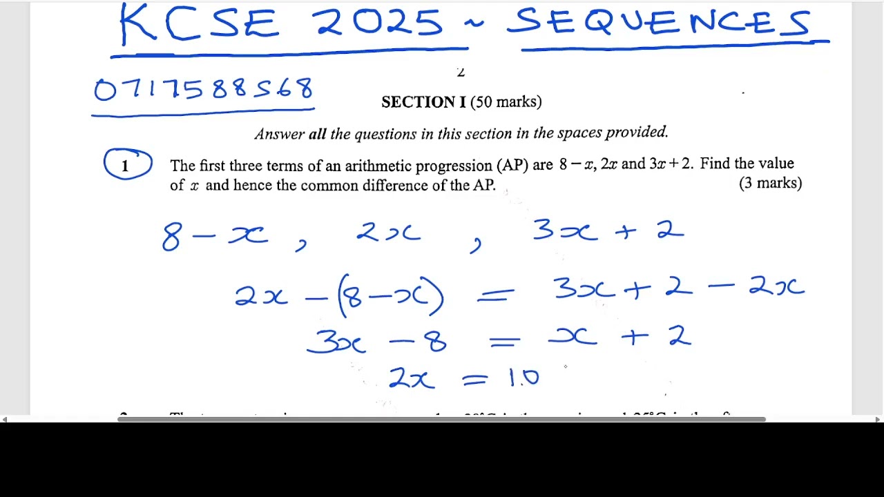 KCSE 2025 - SEQUENCES