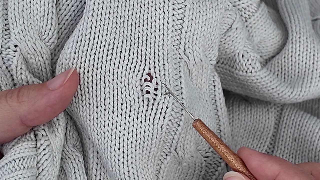 How to repair a hole in knitted sweater! | mending