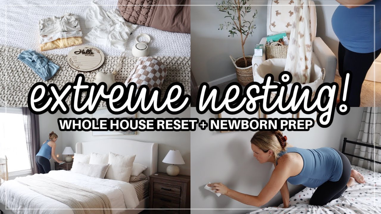 HERE COMES BABY #4 🍼 Extreme Nesting + Newborn Prep | PREGNANT CLEANING | Organizing & Decluttering