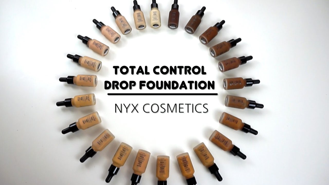 Total Control Drop Foundation - Swatches 24 shades!! - NYX COSMETICS || MakeupGades ||