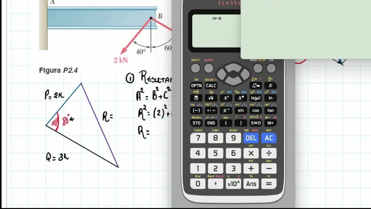 PROBLEMA 2.4 - ESTÁTICA PARA INGENIEROS - BEER AND JOHNSON ED.9. EJERCICIO NO RESUELTO