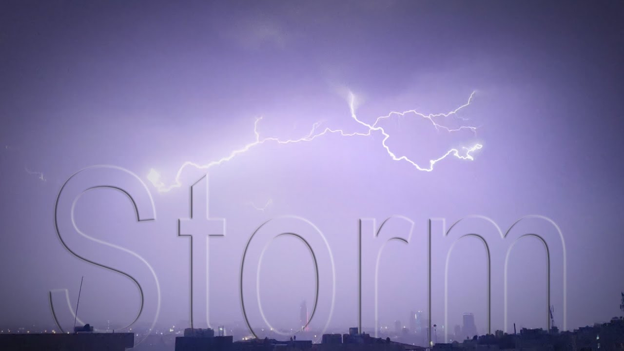 العاصفة الرعدية  اللتي ضربت العاصمة الأردنية عمان يوم 13/03/2020 Thunderstorm Amman - Jordan