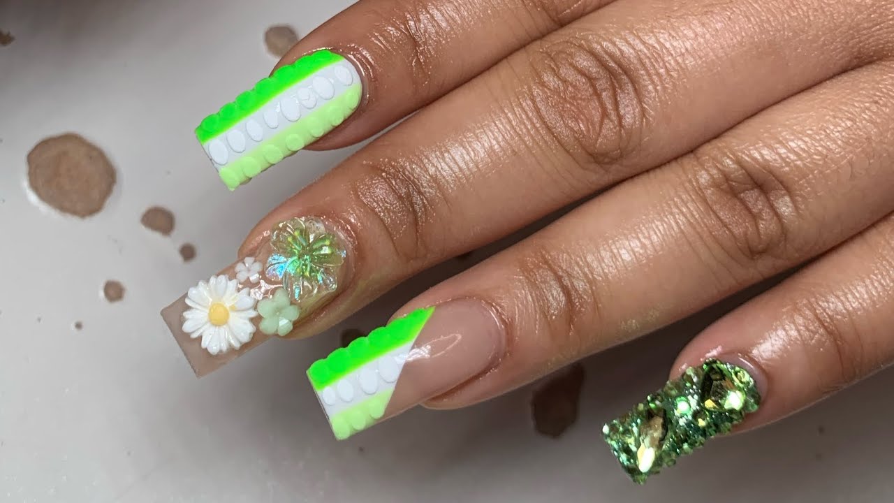 Watch me Work: Acrylic nail fill WITH freestyle design
