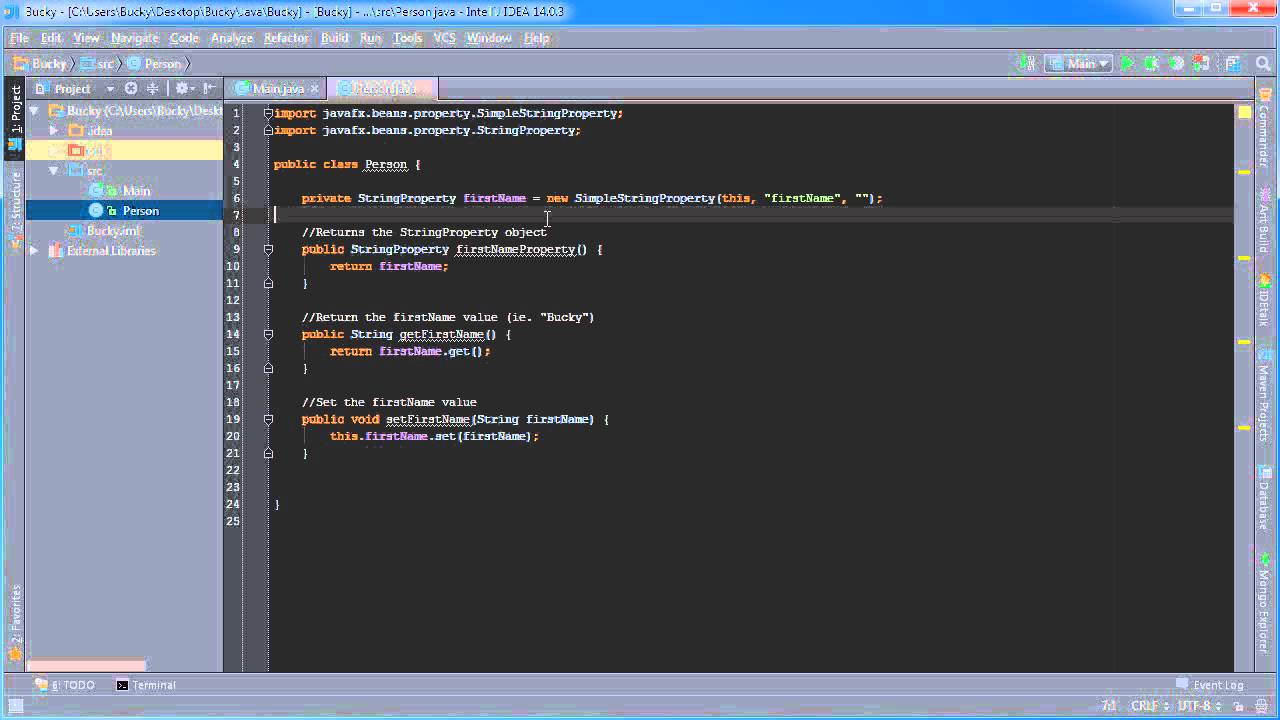 JavaFX Java GUI Tutorial - 28 - Properties
