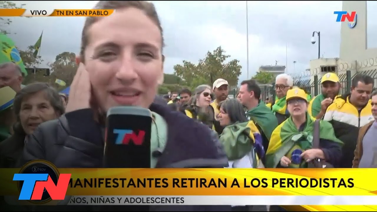 Echaron al equipo de TN de una marcha de seguidores de Bolsonaro: “¡Fuera Argentina!”