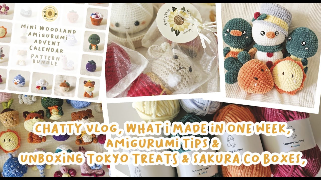 What I Made in One Week | Unboxing Tokyo Treats & Sakura Co Boxes | Amigurumi Tips | Studio Vlog