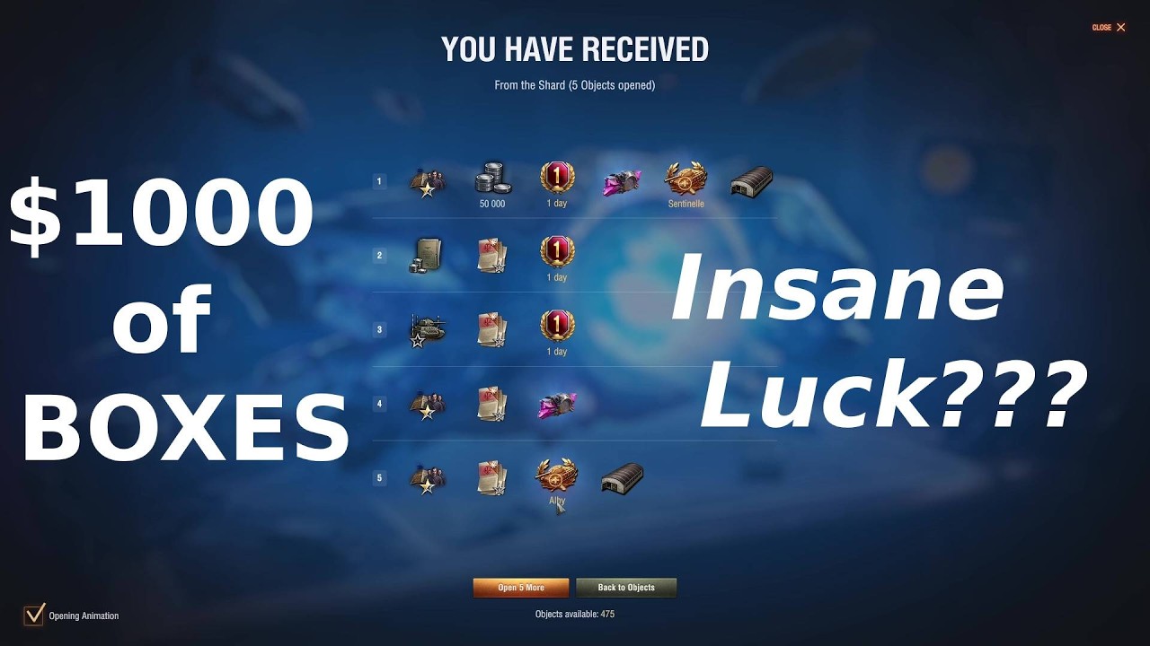 Открытие магазина SHARDS на сумму 1000 долларов.