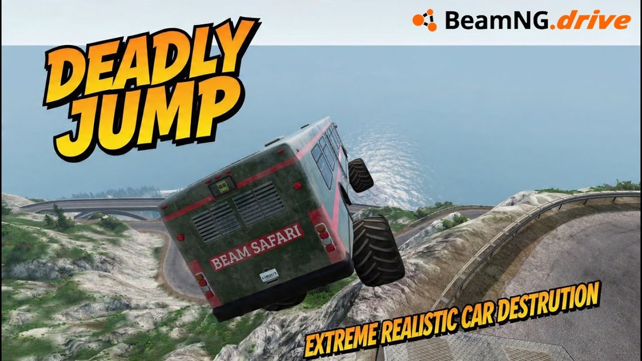 BeamNG Drive – Deadly Cliff Jump | Extreme Realistic Car Destruction