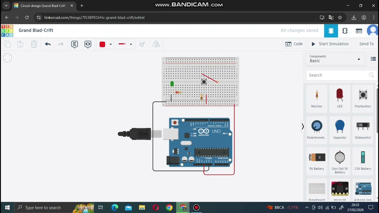 Simulating How to Light an LED Using Arduino in Tinkercad