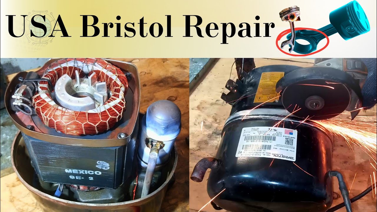 USA Bristol Compressor repair. 2 ton compressor.Compresor inside working