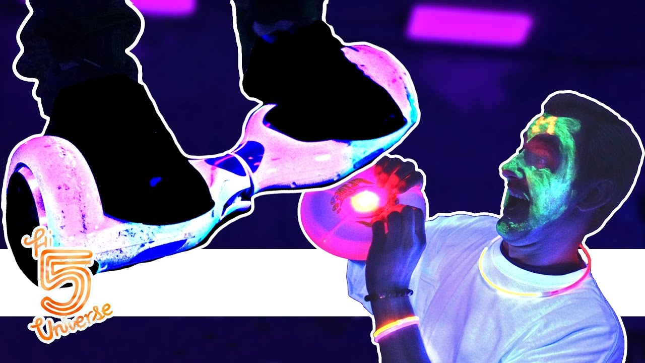 Playing Hoverboard Frisbee IN THE DARK!