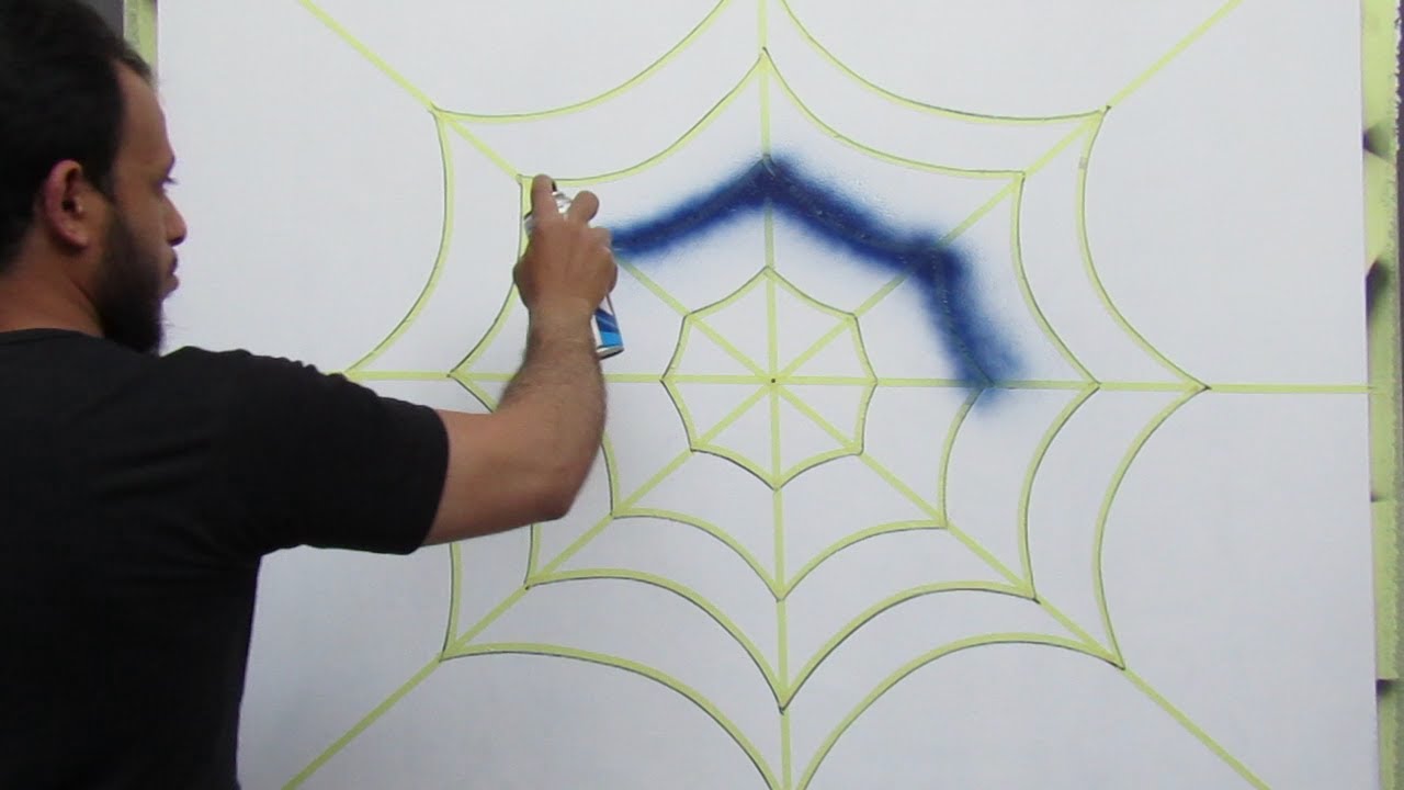 إصنع بنفسك أجمل ديكور(خيوط العنكبوت) ثرى دى بأدوات بسيطه3d spray spidernet