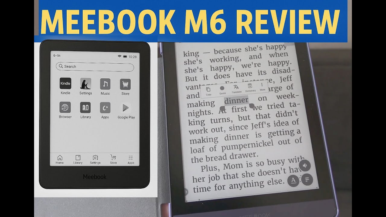 Meebook M6 E Ink e-reader. Unboxing, installing apps and testing Android eReader