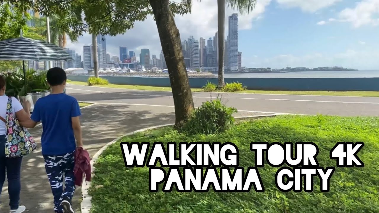 🇵🇦 Panama City, Panama - Peaceful walking tour on the boulevard of Panama City in 4K