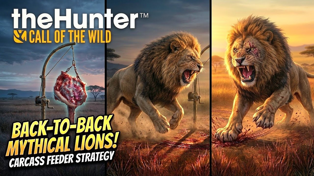 BACK-TO-BACK Mythical Lions! Best Carcass Feeder Strategy (theHunter: COTW 2026)