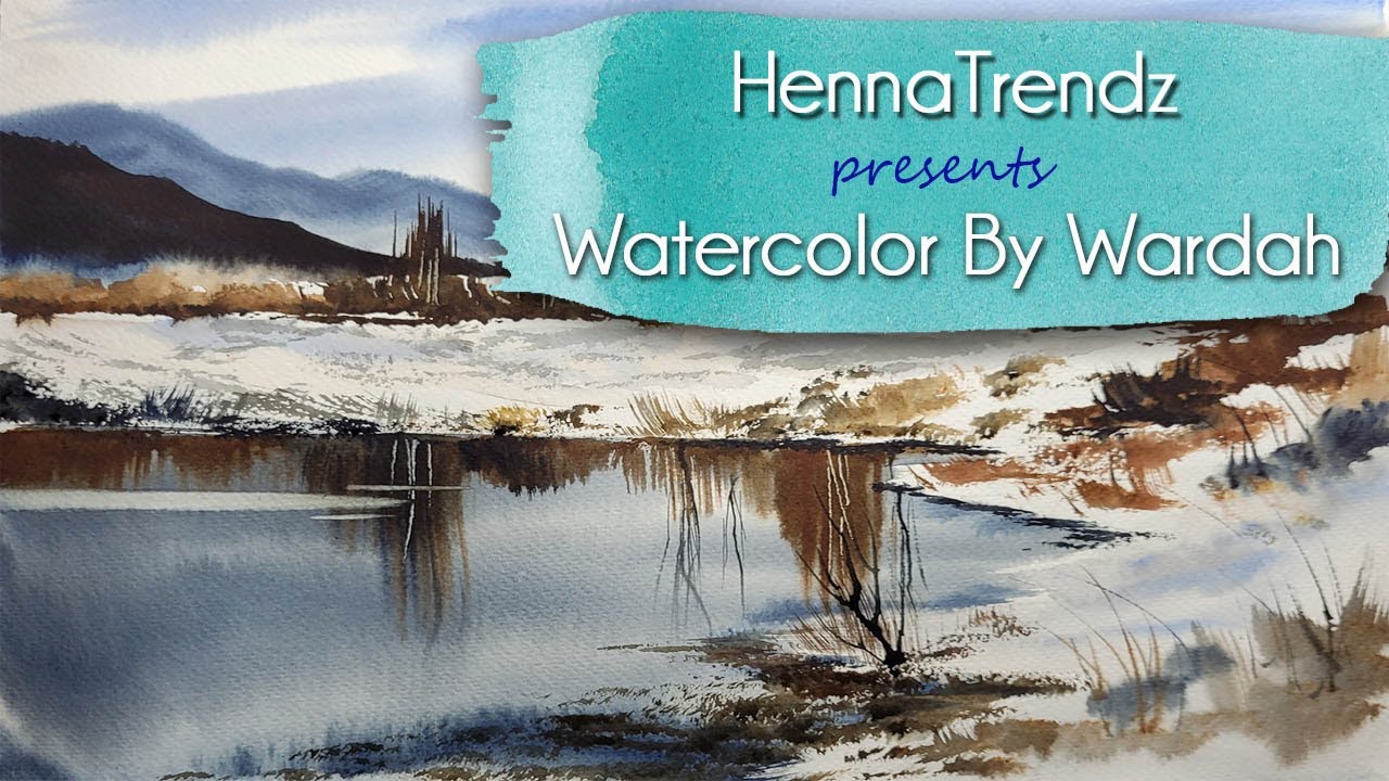 Winter in Alaska Loose Watercolor Landscape Painting