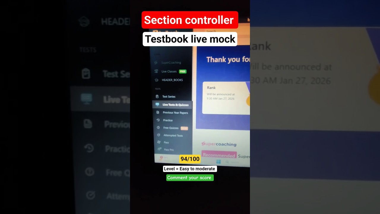 Section controller Mock=3 (94/100) TB live mock(24/01/26) 