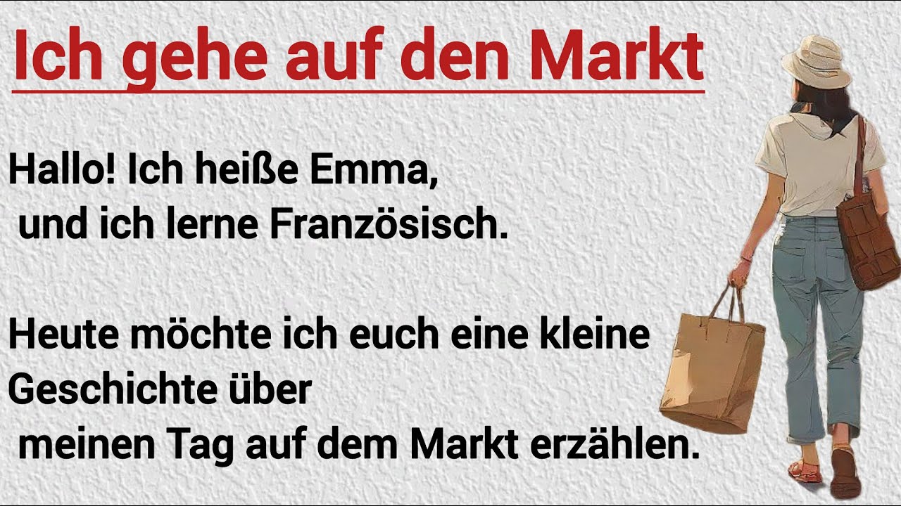 I Go to the Market 🛒 || German Story for Beginners 🇩🇪 || Learn German with QuickSpeak German ✨
