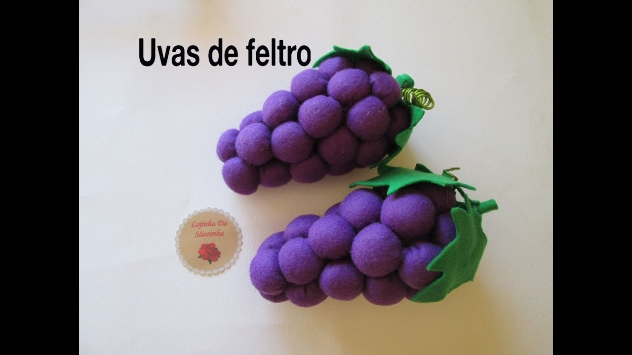 Cacho de uvas 3D de feltro passo a passo