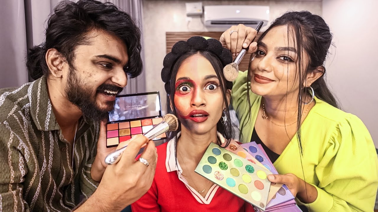 കുഞൂന്റെ MAKEOVER 🤣 Makeup Challenge l UNBOXINGDUDE l