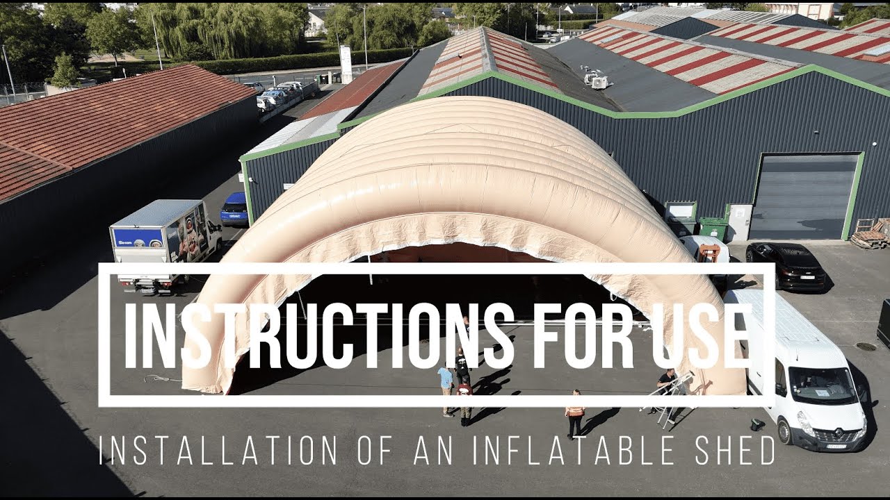 TUTORIAL/INSTRUCTIONS: Assembling a large inflatable shed inflated with turbines, 0.45 mm PVC