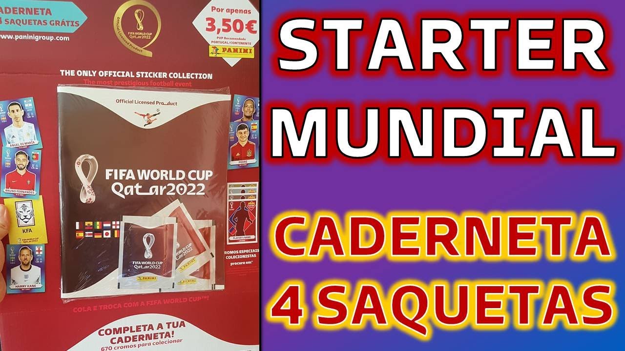 JÁ SAIU! Starter Pack MUNDIAL 2022 Cromos Caderneta Saquetas